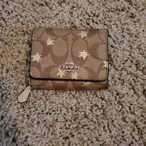 Coach Small Trifold Wallet Pop Star Print